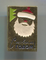 SANTA CLAUS, Weihnachtsmann - Christmas, Weihnachten, Russian (USSR) Vintage Pin Badge, Abzeichen - Weihnachten