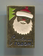 SANTA CLAUS, Weihnachtsmann - Christmas, Weihnachten, Russian (USSR) Vintage Pin Badge, Abzeichen - Kerstmis