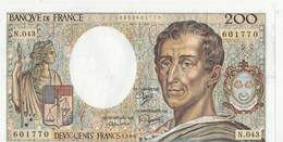 BILLET 200 FRANCS MONTESQUIEU - 200 F 1981-1994 ''Montesquieu''