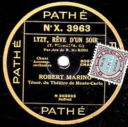 78 T. - 25 Cm - état  B -   ROBERT MARINO - LIZY, RÊVED'UN SOIR  - SUR LES EAUX DU MINNETONKA (EX Mais Choc Sur Le Bord) - 78 T - Discos Para Fonógrafos