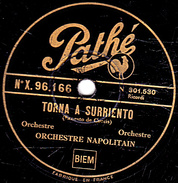 78 T. - 25 Cm - état  TB -  ORCHESTRE NAPOLITAIN - TORNA A SURRIENTO - CHANSON ITALIENNE - 78 T - Discos Para Fonógrafos