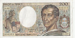 BILLET 200 FRANCS MONTESQUIEU - 200 F 1981-1994 ''Montesquieu''