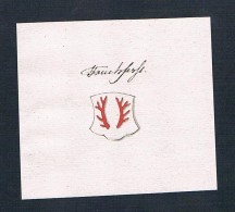 Truchsess - Truchseß Handschrift Manuskript Wappen Manuscript Coat Of Arms - Stiche & Gravuren