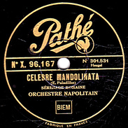 78 T. - 25 Cm - état  B -  ORCHESTRE NAPOLITAIN -  MARIA, MARIA -  MARIACELEBRE MANDOLINATA - - 78 T - Disques Pour Gramophone