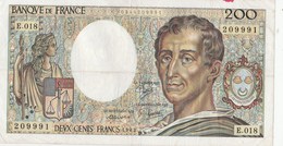 BILLET 200 FRANCS MONTESQUIEU - 200 F 1981-1994 ''Montesquieu''