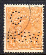 T1836 - AUSTRALIA 1/2 Pence Used WMK C Of A . Punctured G NSW - Gebruikt