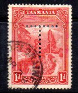 T1845 - TASMANIA 1 Pence Wmk TAS Punctured T - Used Stamps