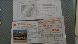 Delcampe - Bus Ticket From INDONESIA - L.Bajo To Mataram (from Flores Island To Lombok Island) Fahrkarte - Autres & Non Classés