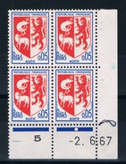 N° 1468 En Bloc De 4 Coin Datée Neuf ** - 1960-1969