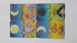 Brasil-fases Da Lua-(set F)-(4cards)-used Card+1card Prepiad Free - Brasilien