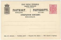 Finland 1890 Postal Stationery Correspondence Card - Russian Administration - Storia Postale