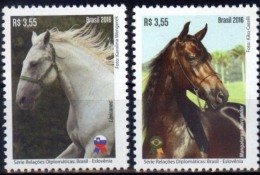 Brasil 2016 ** RR.DD. Con Eslovenia. Caballos. Lipicanec. Manga Larga Marchador. See Desc. - Nuevos