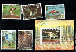 1984  Jeux Olympiques De Los Angeles Sprint, Divers Sauts  - Timbres Et  Bloc-feuillet ** - Niger (1960-...)
