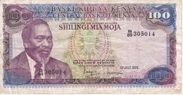 BILLETE DE KENIA DE 100 SHILINGI DEL AÑO 1978 (BANK NOTE) - Kenya