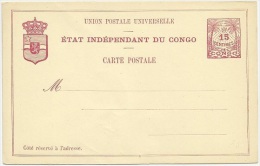 Belgian Congo 1897 Postal Stationery Correspondence Card - Storia Postale