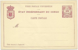 Belgian Congo 1897 Postal Stationery Correspondence Card - Briefe U. Dokumente