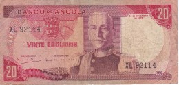 BILLETE DE ANGOLA DE 20 ESCUDOS DEL AÑO 1972 (BANKNOTE) - Angola