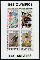 Philippines 1984 Olympic Games In Los Angeles: Windsurfing, Boxing, Cycling, Athletics. Mi Block 24A MNH - Wielrennen