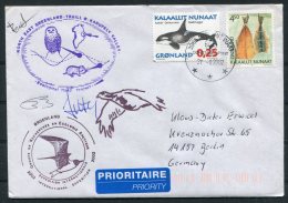 2002 North East Greenland, Karupelv Valley, Polar Owl Birds Research Arctic Expedition Signed Cover - Lettres & Documents