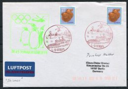 2004 Japan Polar Penguin Antarctic Ship SHIVASE Olympic Cover - Cartas & Documentos