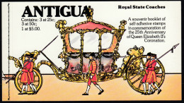 Antigua 1978 25th Anniversary Of Crowning Of Queen Elisabeth II. Booklet MH 510-512 - 1960-1981 Ministerial Government
