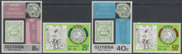 Guyana 1974 Centenary Of Universal Postal Union. Stamp On Stamp, Postman On Bicycle. Mi 460-463 MNH - Guiana (1966-...)