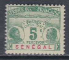 Sénégal Taxe N° 4  X  5 C. Vert Sur Verdâtre,  Trace De Charnière Sinon TB - Strafport