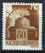 Hungary 1945. Liberation Stamp ERROR BLUE Papier But MISSING Overprint (serious Overprint Dislocation) 3. MNH (**) - Varietà & Curiosità