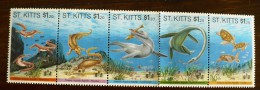 ST KITTS (saint Christophe) Animaux Prehistoriques, Prehistoire. Yvert N°795/999 Avec Surcharge HONG KONG **  MNH (2 Sca - Prehistorics