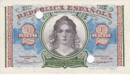 BILLETE DE 2 PTAS DEL AÑO 1938 SERIE A SIN CIRCULAR-PLANCHA-UNCIRCULATED INUTILIZADOS-PERFORADOS - 1-2 Peseten