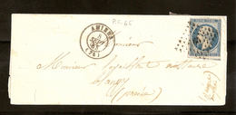 25 Cts Bleu, N°10 Yvert Et Tellier Sur Fragment. - 1852 Luis-Napoléon