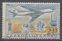 Czechoslovakia 1957. Scott #C46 (U) Airline, Prague-Cairo-Beirut-Damascus. - Luchtpost