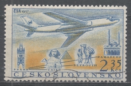 Czechoslovakia 1957. Scott #C46 (U) Airline, Prague-Cairo-Beirut-Damascus. - Poste Aérienne