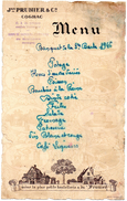 Menu (22 X 13.5) Banquet De La Ste Barbe 1946 Corps Des Sapeurs Pompiers De Brantome 24   Prunier & C°  Cognac - Menükarten