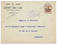 Lettre Avec Oblitération "PERUWELZ" Et Censure Allemande De Soignies - Army: German