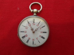Montre Gousset - Fine Silver - Echappement  à Cylindre - 10 Rubis N°15354 - Horloge: Zakhorloge