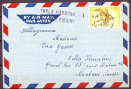 1959 , TURQUIA , GALATA - MONTREUX , CORREO AÉREO - Storia Postale