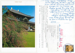 Todaiji Temple, Kyoto, REDIRECTED MAIL, Japan Postcard Posted 1997 Stamp - Kyoto