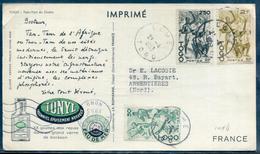 TOGO - N° 238 + 243 + 244 / CP  " IONYL " OBL. LOME LE 21/4/1953 POUR LA FRANCE - TB - Storia Postale