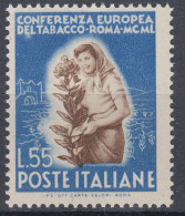 Repubblica - 1950 - 55 Lire Tabacco Con Varietà "punto Chiaro Sotto La E" ** MNH Pos. 50 IV Tavola - Varietà E Curiosità