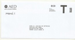 ENVELOPPE T  AIDE A L' EGLISE EN DETRESSE   ECO + CODE DATAMATRIX - Cartas/Sobre De Respuesta T