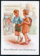 8562 - Alte Glückwunschkarte - Schulanfang - Mädchen Und Junge - Propaganda DDR - TOP - Primero Día De Escuela