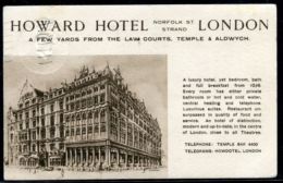 GREAT BRITAIN LONDON GEORGE FIFTH STATIONERY EMBOSSED HOWARD HOTEL 1934 - Storia Postale