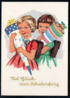 8573 - Alte Glückwunschkarte - Schulanfang - Kinder Mit Zuckertüte - Meissner & Buch - DDR 1959 - Premier Jour D'école