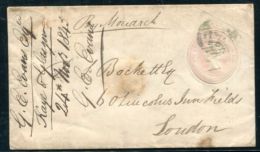 CHANNEL ISLANDS VICTORIA GREAT BRITAIN SOUTH HAMPTON SHIP LETTER PENNY PINK 1845 - Brieven En Documenten