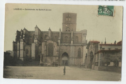 Hérault - 34 - Lodève Cathédrale Cachet Ambulant A Béziers  Pour  Clermont Cachet D'arrivée 1909 - Lodeve