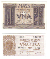 1+1 LIRA 1939-1944 FDS   LOTTO 1420 - Italië – 1 Lira