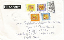 Lettre Andorre Adressée à Washington DC. USA. (Presidential Inauguration). Nouveaux Blasons - Storia Postale