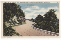 USA, HIGHWAYS US 41, 11 AND 64 ACROSS LOOKOUT MOUNTAIN CHATTANOOGA TN, C1940s-1950s Unused Vintage Tennessee Postcard - Chattanooga