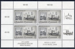 AUSTRIA 1998 WIPA 2000 Sheetlet  Black Print MNH / **.  Michel 2270 Kb,  ANK KB14  €50,- - Blocs & Feuillets